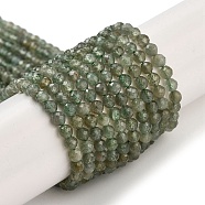 Natural Green Apatite Beads Strands, Faceted, Round, Grade AB, 3~3.5mm, Hole: 0.6mm, about 117~130pcs/strand, 15.55~15.75 inch(39.5~40cm)(G-G105-A02-02)