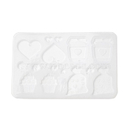 Valentine's Day Love Earrings Silicone Mold, Pendant Molds for DIY Resin Making, White, 105x161x4mm, Hole: 2mm(SIL-B049-01)