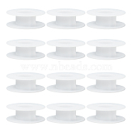 Plastic Thread Bobbins, for Embroidery and Sewing Machines, White, 55x20mm, Hole: 3mm(ODIS-WH0008-16A)
