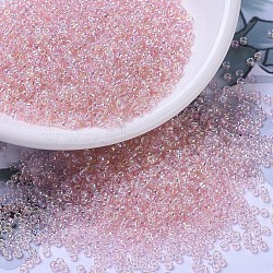 MIYUKI Round Rocailles Beads, Japanese Seed Beads, 11/0, (RR292) Light Tea Rose AB, 2x1.3mm, Hole: 0.8mm, about 1111pcs/10g(X-SEED-G007-RR0292)