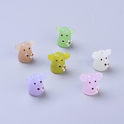Handmade Lampwork Beads, Cartoon Mouse, Mixed Color, 18~20x16~20x14~16mm, Hole: 1.6mm(LAMP-I020-12)