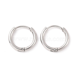 Non-Tarnish 304 Stainless Steel Huggie Hoop Earrings for Women, Stainless Steel Color, 14 Gauge, 11x1.6mm, Pin: 0.7mm(EJEW-F280-07A-P)