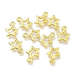 Alloy Charms, Long-Lasting Plated, for Jewelry Making, Star, Golden, 13x10x1.5mm, Hole: 2mm(PALLOY-P219-01G)