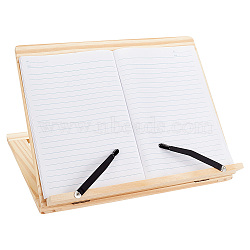 Foldable Wood Book Display Holder, Book Reading Stand, with Iron Hinge & Handle, Rectangle, BurlyWood, 30.5x25x11~20.5cm(ODIS-WH0027-056)