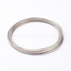 Carbon Steel Memory Wire, for Collar Necklace Making, Necklace Wire, Platinum, 11.5cm, 18 Gauge(1mm), about 400 circles/1000g(MW11.5cm-1)