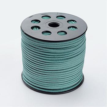 Faux Suede Cord, Faux Suede Lace, Light Sea Green, 2.7x1.4mm, about 98.42 yards(90m)/roll