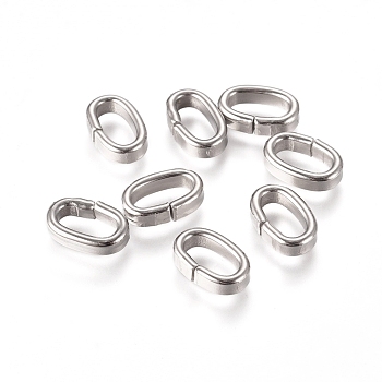 201 Stainless Steel Quick Link Connectors, Linking Rings, Closed but Unsoldered, Stainless Steel Color, 9.5x6x2.5mm, Inner Diameter: 7x3.5mm