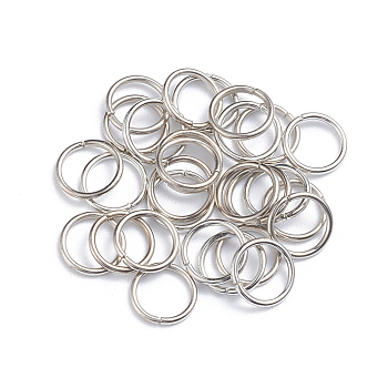 Iron Jump Rings, Open Jump Rings, Round Ring, Platinum, 6x0.9mm, 19 Gauge, Inner Diameter: 4.2mm, about 100pcs/bag