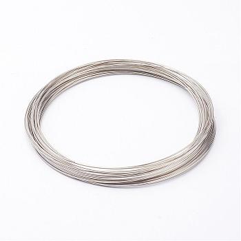 Carbon Steel Memory Wire, for Collar Necklace Making, Necklace Wire, Platinum, 18 Gauge, 1mm, about 400 circles/1000g