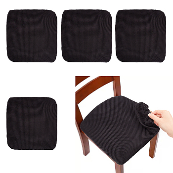 Polyester Dustproof Chair Cover, Seat Covers for Dining Room, Black, 400x320x9mm