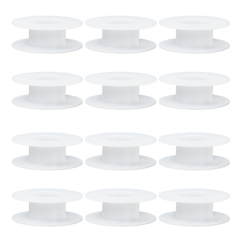 Plastic Thread Bobbins, for Embroidery and Sewing Machines, White, 55x20mm, Hole: 3mm