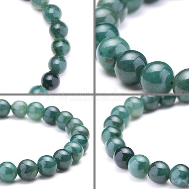 SUNNYCLUE Natural Jadeite Round Beads Stretch Bracelets(BJEW-PH0001-8mm-10)-4