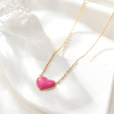 ожерелья с подвесками в форме сердца из нержавеющей стали(YM4283-1)-2
