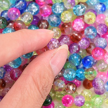 600 pièces 10 couleurs de cuisson des brins de perles de verre craquelé peintes(CCG-SZ0001-05)-5