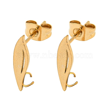 Golden Leaf 304 Stainless Steel Stud Earring Findings