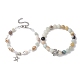 2Pcs 2 Style Natural Amazonite & Glass & Shell Stretch Bracelets with Tortoise(BJEW-JB10091-01)-4