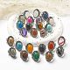 Natural & Synthetic Gemstone Adjustable Rings(RJEW-I108-01AS)-1