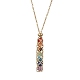 Natural Mixed Gemstone Chakra Theme Necklace(NJEW-JN04576-02)-1