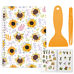 Sticker Collection Book, Hand Account Release Paper, with Tweezers and Scraper(Colors are Dispatched Randomly), Flower, 210x148mm(AJEW-WH0582-008)