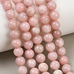 Natural Pink Opal Beads Strands, Smooth Round, 6~7mm, Hole: 0.8~0.9mm, about 59~60pcs/strand, 14.76~15.16''(37.5~38.5cm)(GG-CBAA3AB-04-6mm)