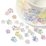 60Pcs 3 Styles UV Plating Transparent Acrylic Beads, Iridescent, Star, Mixed Color, 14.5~18x16~19.5x8~12mm, Hole: 2mm, 20pcs/style(MACR-YW0004-71)