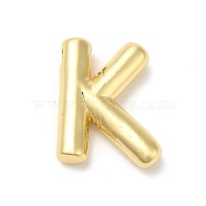 Eco-Friendly Rack Plating Brass Pendants, Long-Lasting Plated, Lead Free & Cadmium Free, Real 18K Gold Plated, Letter Charm, Letter K, 21~23x13~26x4.5~5.5mm, Hole: 2.5~3.5x1.5~2mm(KK-R143-21G-K)