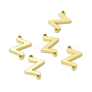 Rack Plating Brass Connector Charms, Real 18K Gold Plated, Long-Lasting Plated, Cadmium Free & Nickel Free & Lead Free, Letter Links, Letter.Z, 14x8.5x1.5mm, Hole: 1mm(KK-C007-38G-Z)