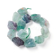 Natural Fluorite Beads Strands, Nuggets, 16~35x16~28mm, Hole: 1.5mm, about 16pcs/strand, 14.17 inch~15.35 inch(36~39cm)(G-I230-01)