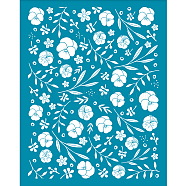 Silk Screen Printing Stencil, for Painting on Wood, DIY Decoration T-Shirt Fabric, Flower Pattern, 100x127mm(DIY-WH0341-233)