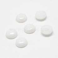 Natural White Jade Gemstone Cabochons, Half Round, 6x3mm(G-T020-6mm-04)