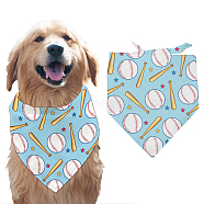 Cotton Dog's Kerchief, Triangle Pet's Bandana, Father Theme, Baseball, 380x780mm(AJEW-WH0503-076)