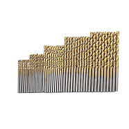 50pcs Drill Bits Sets, High Speed Steel Twist Drill Bits, Jobber Length, Round Shank. Ideal for DIY, Home, General Building And Engineering Using, Golden, 0.1~0.3cm, 5 styles, 10pcs/style, 50pcs/set(WOCR-PW0001-350A-02)