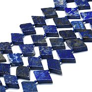 Natural Lapis Lazuli Beads Strands, Rhombus, 18x10~11x5mm, Hole: 1.5mm, about 21pcs/strand, 17.32''(44cm)(G-K245-E05-A01)