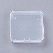 Transparent Plastic Bead Containers, Cuboid, Clear, 7.4x7.2x1.7cm(CON-WH0018-04)