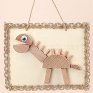 DIY Dinosaur Painting Handmade Materials Package for Parent-Child, including Unfished Wood Cabochons, Picture Frame, Rope and Cotton Ribbon, BurlyWood, 12x15x0.25cm, Hole: 3mm(DIY-P036-02)