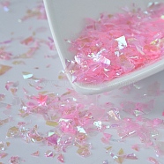 Plastic Candy Sequins/Paillette Chip, UV Resin Filler, for Epoxy Resin Jewelry Making, Pearl Pink, 2~20x2~16mm, about 20g/bag(DIY-I019-01L)