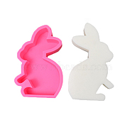 Easter Rabbit DIY Candle Silhouette Silicone Molds, Car Freshie Molds, for Aroma Beads, Scented Candle Making, Rabbit, 12.6x7.8x3.5cm, Inner Diameter: 11.5x6.9cm(CAND-M001-01B)