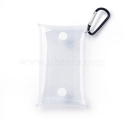 Waterproof Transparent PVC Key Clasp Storage Bags, with Aluminum Alloy Clasp and Plastic Button, for Earphone Coin Lipstick Cosmetic Accessories Organizer, Clear, 12x7.5x0.9cm(DIY-K046-01)