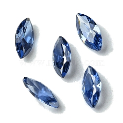 Cubic Zirconia Cabochons, Point Back, Horse Eye, Royal Blue, 8x4x2mm(ZIRC-P116-02A-07)