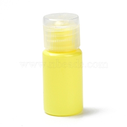 PET Bottles, Refillable Bottle, Travel Size Bottles with Flip Cap, for Skin Care Refillable Bottle, Column, Yellow, 2.3x5.6cm, Hole: 13mm, Capacity: 10ml(0.34fl. oz)(MRMJ-K013-01G)