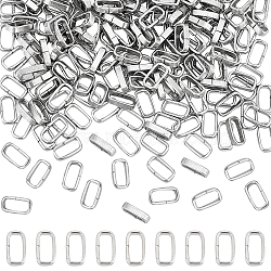 200Pcs 201 Stainless Steel Quick Link Connectors, Linking Rings, Closed but Unsoldered, Rectangle, Stainless Steel Color, 7.5x4.2x1.7mm, Inner Diameter: 6x2.7mm(STAS-UN0041-29)