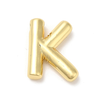 Eco-Friendly Rack Plating Brass Pendants, Long-Lasting Plated, Lead Free & Cadmium Free, Real 18K Gold Plated, Letter Charm, Letter K, 21~23x13~26x4.5~5.5mm, Hole: 2.5~3.5x1.5~2mm
