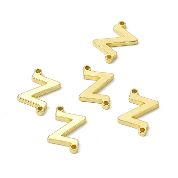 Rack Plating Brass Connector Charms, Real 18K Gold Plated, Long-Lasting Plated, Cadmium Free & Nickel Free & Lead Free, Letter Links, Letter.Z, 14x8.5x1.5mm, Hole: 1mm