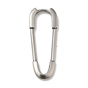 304 Stainless Steel Linking Rings, Safety Pin Shape, Stainless Steel Color, 29x11x2.5mm, Inner Diameter: 7x26mm