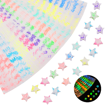 3 Sets 10 Colors Luminous Lucky Star Origami Paper, Glow in Dark, Star Paper Strip Folding Paper for Gift, DIY Arts Craft Supplies, Constellation, 250x10x0.1mm