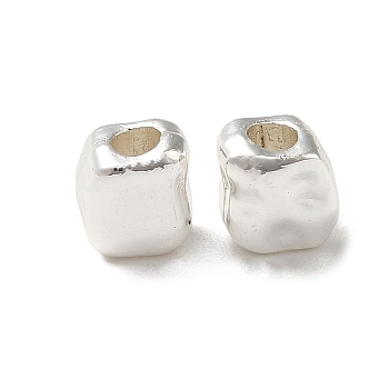 Cuboid Alloy Beads, Long-Lasting Plated, Rack Plating, Silver, 5x4.5x3.5mm, Hole: 2mm