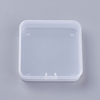 Transparent Plastic Bead Containers, Cuboid, Clear, 7.4x7.2x1.7cm