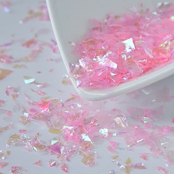 Plastic Candy Sequins/Paillette Chip, UV Resin Filler, for Epoxy Resin Jewelry Making, Pearl Pink, 2~20x2~16mm, about 20g/bag