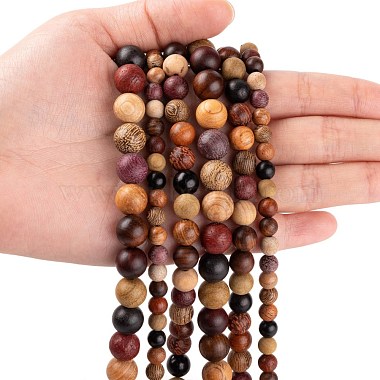 3 Style Natural Wood Beads Strands(WOOD-LS0001-34)-3