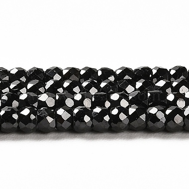 Black Rondelle Cubic Zirconia Beads